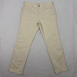 Duck Head Mens Gold School Pants 34x32 Cream Chino Vtg Flat Front Straight Fit